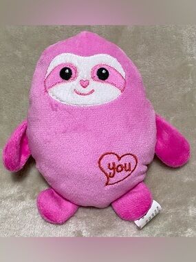 Fuzzy Friends You From You &Me Heart Sloth Plush Pink Stuffed Animal 5”